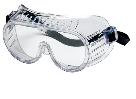 Standard Goggles-Chemical Splash Indirect Vent, Rubber Strap Clear AF Lens - Latex, Supported